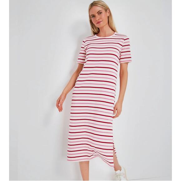 Women's Tuckernuck Pomander Place Gio Stripe Cotton Maxi T-Shirt Dress Size XXL - Picture 1 of 5